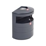 Wall mounted litter bin 15 l AT151 NPF RAL 7016 with ashtray