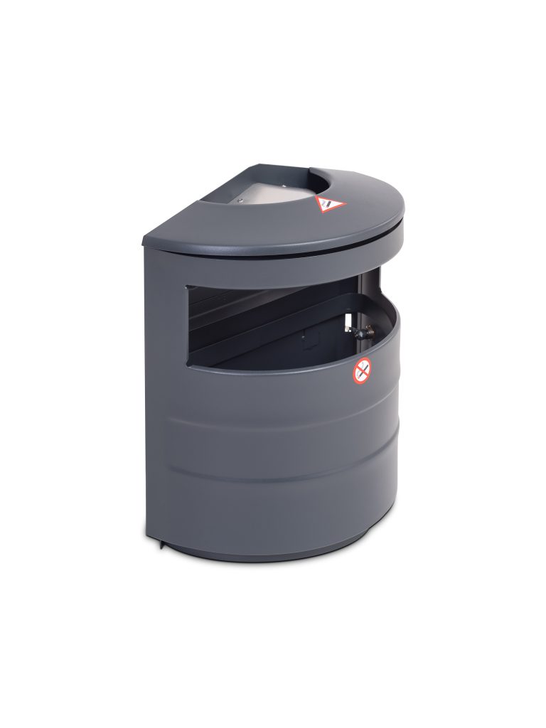 Wall mounted litter bin 15 l AT151 NPF RAL 7016 with ashtray